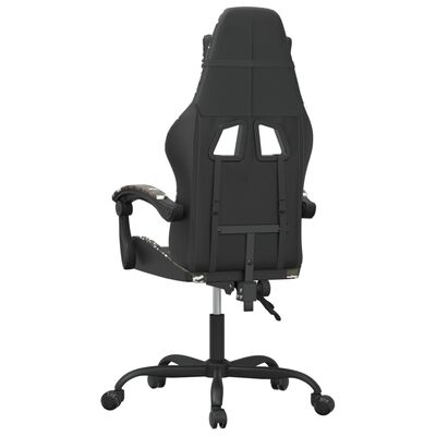 vidaXL Pasukama žaidimų kėdė, juoda ir kamufliažinė, dirbtinė oda