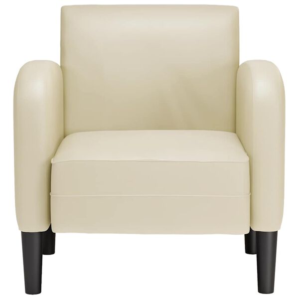 vidaXL Sofos kėdė su porankiais, kreminė, 54cm, dirbtinė oda