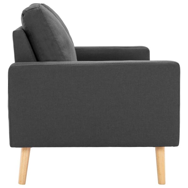 vidaXL Trivietė sofa, tamsiai pilkos spalvos, audinys