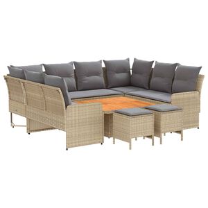 vidaXL Baldų komplektai 8 pcs Bežinė ir &scaron;viesiai pilka PE ratanas