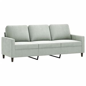 vidaXL Trivietė sofa, &scaron;viesiai pilkos spalvos, 180cm, aksomas