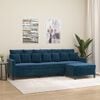 vidaXL Trivietė sofa su pakoja, mėlynos spalvos, 210cm, aksomas