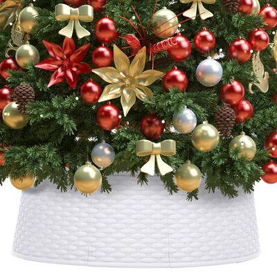 vidaXL Kalėdų eglutės stovo apvadas, baltas, skersmuo 65x19,5cm