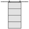 vidaXL Stumdomos durys su furnitūra, juodos, 102,5x205 cm, ESG stiklas