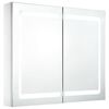 vidaXL Veidrodinė vonios spintelė su LED ap&scaron;vietimu, 80x12,2x68cm