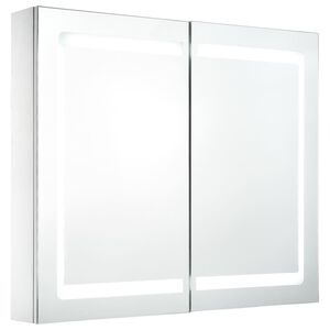 vidaXL Veidrodinė vonios spintelė su LED ap&scaron;vietimu, 80x12,2x68cm