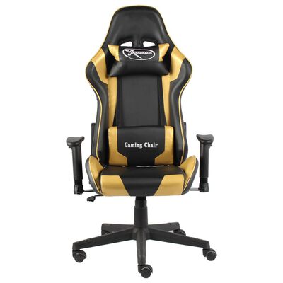 vidaXL Pasukama žaidimų kėdė, auksinės spalvos, PVC