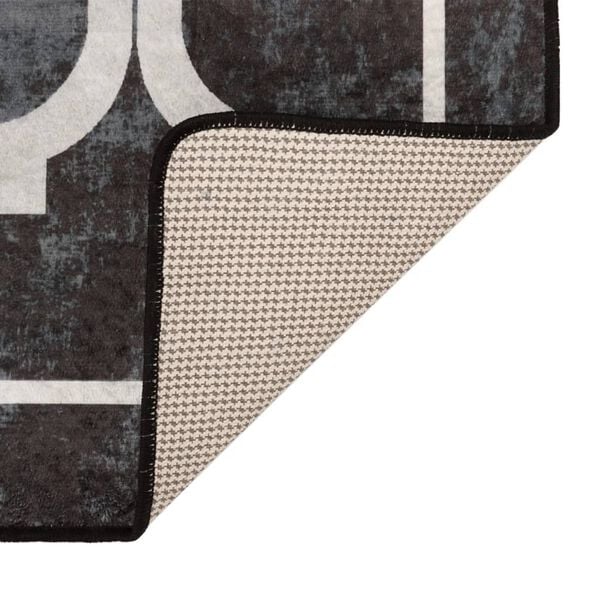 vidaXL Kilimas, juodas ir baltas, 120x180 cm, neslystantis, plaunamas