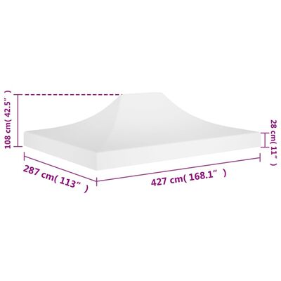 vidaXL Proginės palapinės stogas, baltos spalvos, 4,5x3m, 270 g/m²