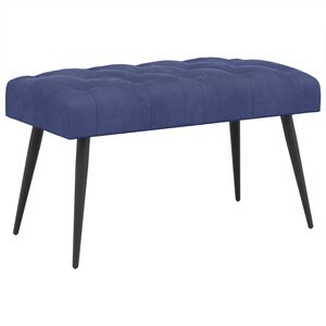 vidaXL Suoliukas su mygtukų įsiuvais Policijos mėlyna 80 x 40 x 46 cm