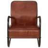 vidaXL Krėslas, rudos spalvos, tikra oda