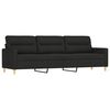 vidaXL Trivietė sofa su pagalvėmis, juoda, 210cm, audinys