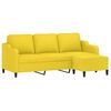 vidaXL Trivietė sofa su pakoja, &scaron;viesiai geltona, 180cm, audinys