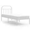 vidaXL Lovos rėmas be čiužinio, baltas, 75x190cm, metalas
