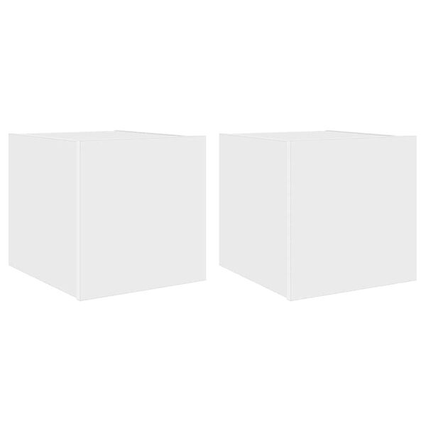 vidaXL Sieninės TV spintelės su LED, 2vnt., baltos, 30,5x35x30cm