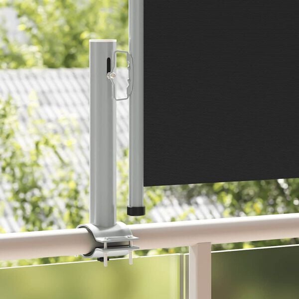 vidaXL I&scaron;traukiama &scaron;oninė kiemo pertvara, juodos spalvos, 60x300cm