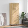 vidaXL Komoda, sonoma ąžuolo spalvos, 69,5x34x180cm, apdirbta mediena
