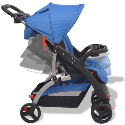 vidaXL Vaikiškas vežimėlis, mėlynas, 102x52x100 cm