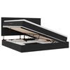 vidaXL Lova su daiktų laikymo vieta ir LED Juoda 200 x 200 cm Aksomas