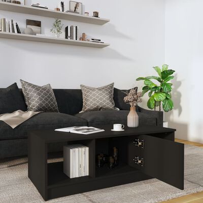 vidaXL Kavos staliukas, juodos spalvos, 102x50x36cm, apdirbta mediena