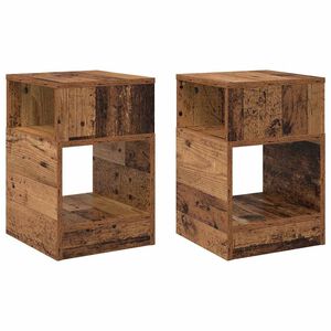 vidaXL Žurnalinis staliukas 2 vnt. Senas medis 30,5 x 30 x 45 cm