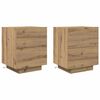 vidaXL &Scaron;alia lovos spintelė 2 pcs Amatininkų ąžuolas 45 x 40 x 55 cm