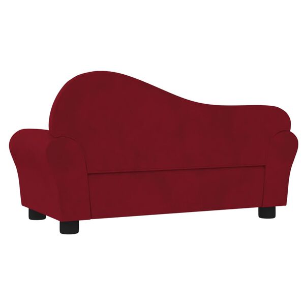 vidaXL Vaiki&scaron;ka sofa, raudonojo vyno spalvos, aksomas