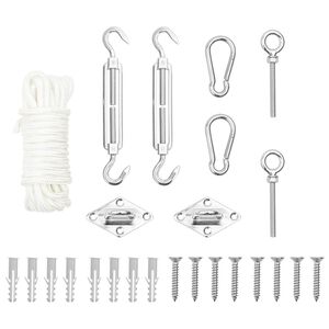 vidaXL Uždangos nuo saulės priedų rinkinys, 9 dalių, plienas