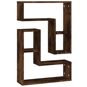 vidaXL Sieninės lentynos, 2vnt., dūminio ąžuolo, 50x15x50cm, mediena