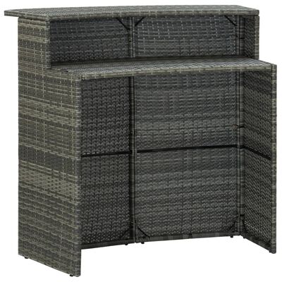 vidaXL Sodo baro baldų komplektas su pagalvėlėmis, 3 dalių, pilkas