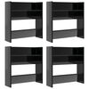 vidaXL Sieninės spintelės batams, 4vnt., juodos, 60x18x60cm, mediena