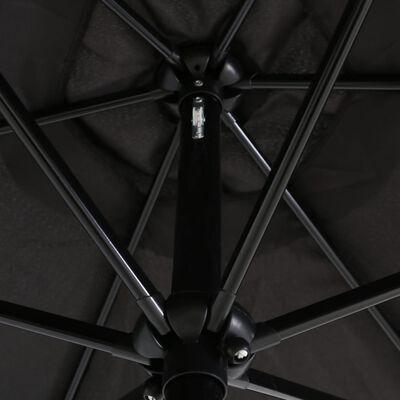vidaXL Lauko skėtis su metaliniu stulpu, juodos spalvos, 300cm