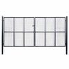 vidaXL Tinkliniai sodo vartai, cinkuotas plienas, 400x200 cm, pilki