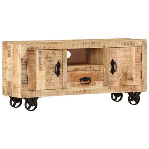 vidaXL Televizoriaus spintelė, 110x30x50cm, neapdorota mango mediena