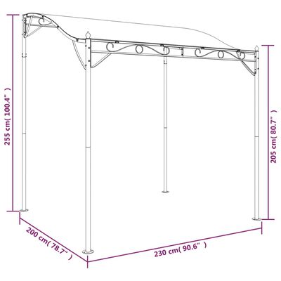 vidaXL Stoginė, kreminės spalvos, 2x2,3m, audinys ir plienas, 180g/m²