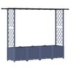 vidaXL Pakeltas lovas su trelėmis ir stogu Pilka 203 x 40 x 136 cm PP