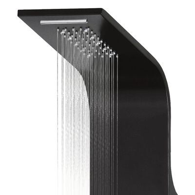 vidaXL Dušo panelė, aliuminis, 20x44x130cm, juoda