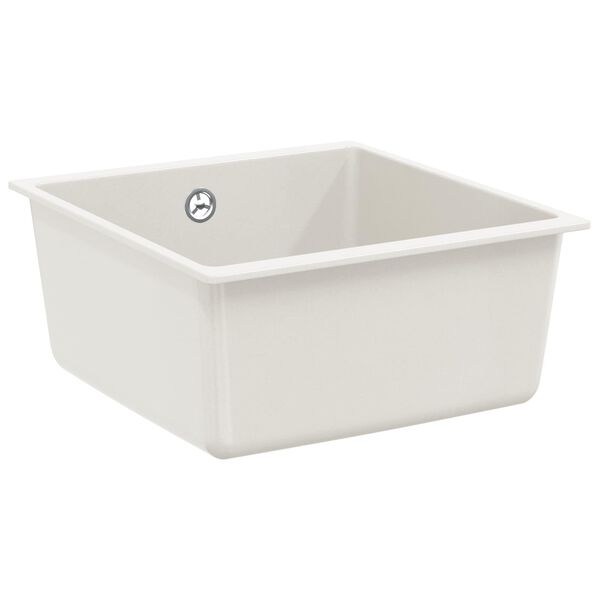 vidaXL Kriauklė Balta 430 x 460 mm 80% Kvarcas ir 20% Derva