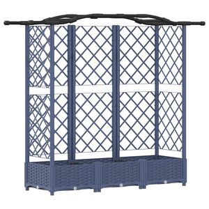 vidaXL Pakeltas lovas su trelėmis ir stogu Pilka 163 x 40 x 126 cm PP