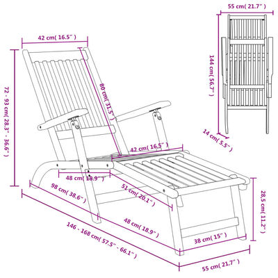 vidaXL Lauko terasos kėdės su pakojomis, 2vnt., akacijos masyvas