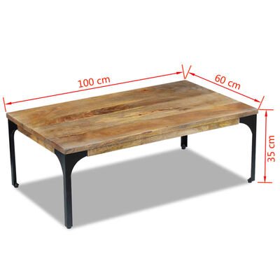 vidaXL Kavos staliukas, mango mediena, 100x60x35 cm