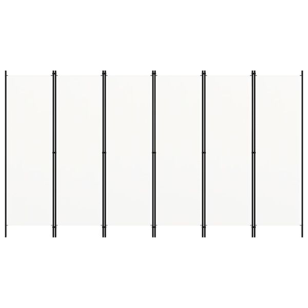 vidaXL Kambario pertvara, 6 dalių, baltos spalvos, 300x180cm