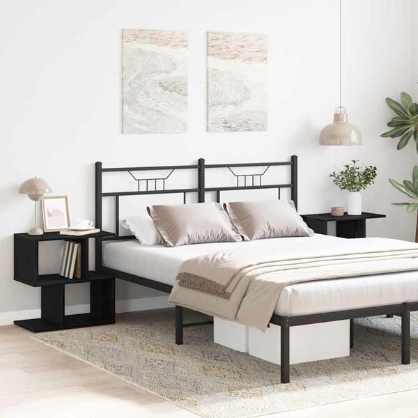 vidaXL &Scaron;alia lovos spintelė 2 pcs Juodas ąžuolas 50 x 30 x 51,5 cm