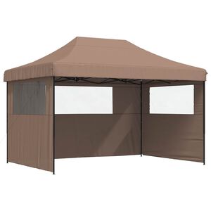 vidaXL &Scaron;ventės palapinė 279 x 410 x 315 cm Ruda Oksfordo audinys
