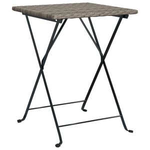 vidaXL Sulankstomas bistro stalas, pilkas, 55x54x71cm, poliratanas