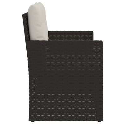 vidaXL Sodo suoliukas su pagalvėlėmis, juodas, 105cm, poliratanas