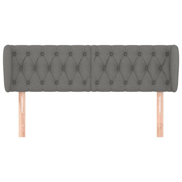 vidaXL Galvūgalis su auselėmis, tamsiai pilkos,163x23x78/88cm, audinys