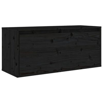 vidaXL Televizoriaus spintelės, 5vnt., juodos, pušies medienos masyvas