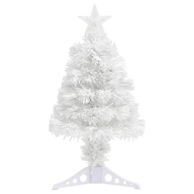 vidaXL Dirbtinė apšviesta Kalėdų eglutė, balta, 64cm, optinis pluoštas