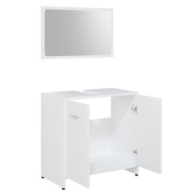 vidaXL Vonios kambario baldų komplektas, baltas, apdirbta mediena
